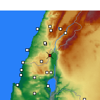 Nearby Forecast Locations - Kiryat Shemona - Mapa