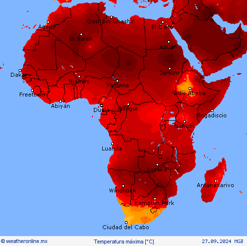 Temperatura máxima Mapas de pronósticos