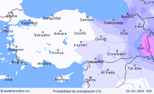 Probabilidad de precipitación Mapas de pronósticos