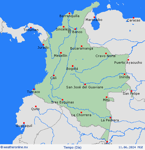 visión general Colombia Suramérica Mapas de pronósticos