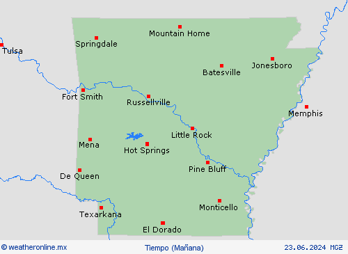 visión general Arkansas Norteamérica Mapas de pronósticos