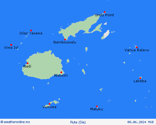 estado de la vía Fiyi Oceanía Mapas de pronósticos