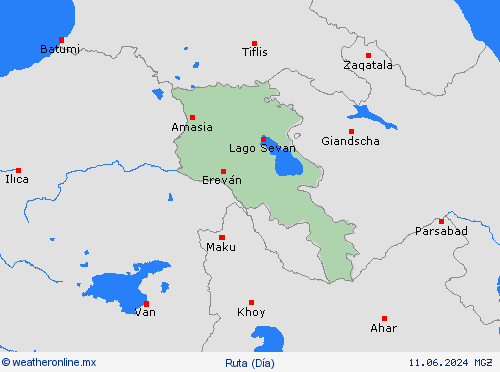 estado de la vía Armenia Asia Mapas de pronósticos