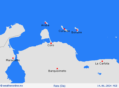 estado de la vía Antillas Neerlandesas Suramérica Mapas de pronósticos