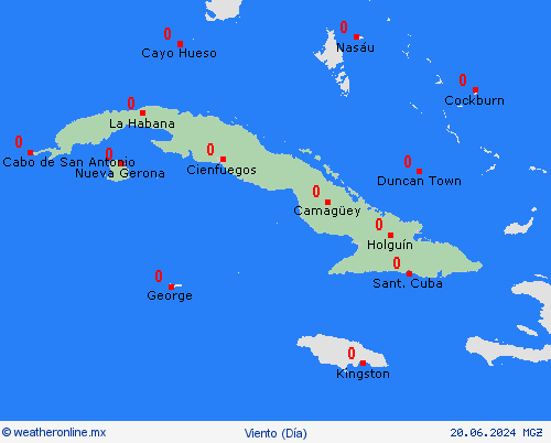 viento Cuba Centroamérica Mapas de pronósticos